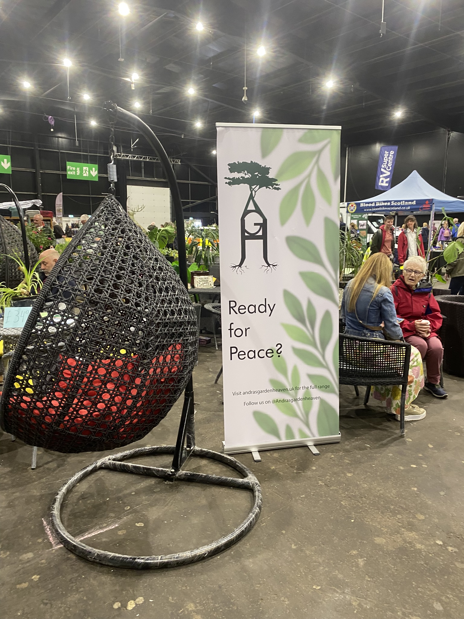 Trade show stand materials and greenery