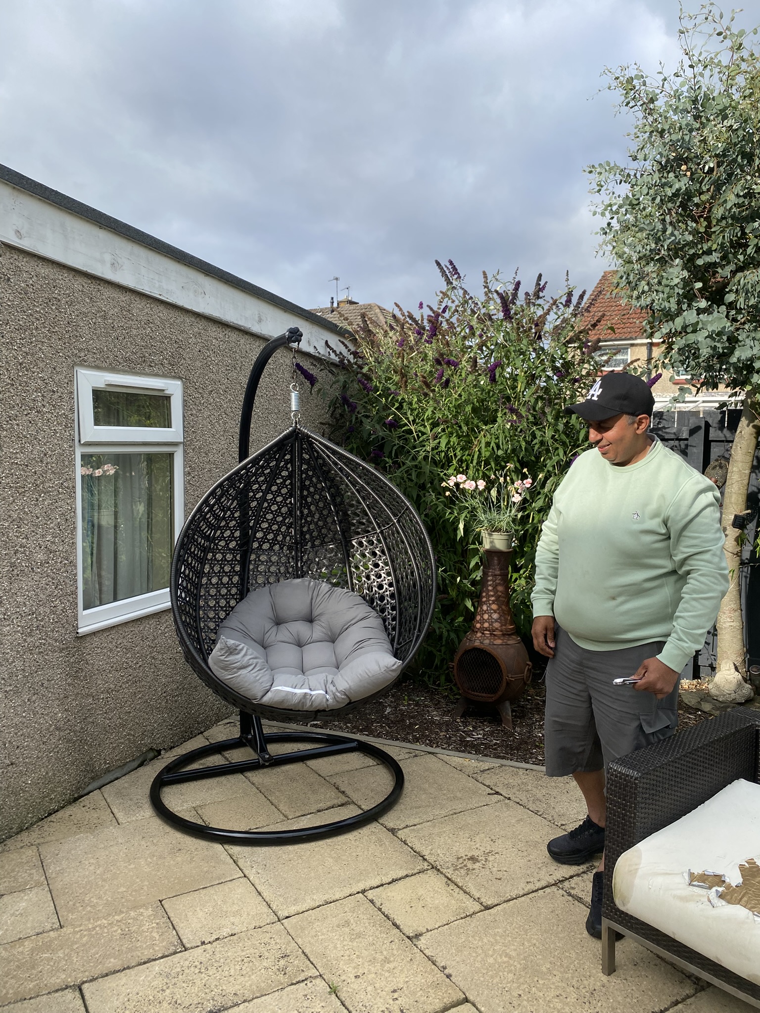 Large sofa wrapped and protected